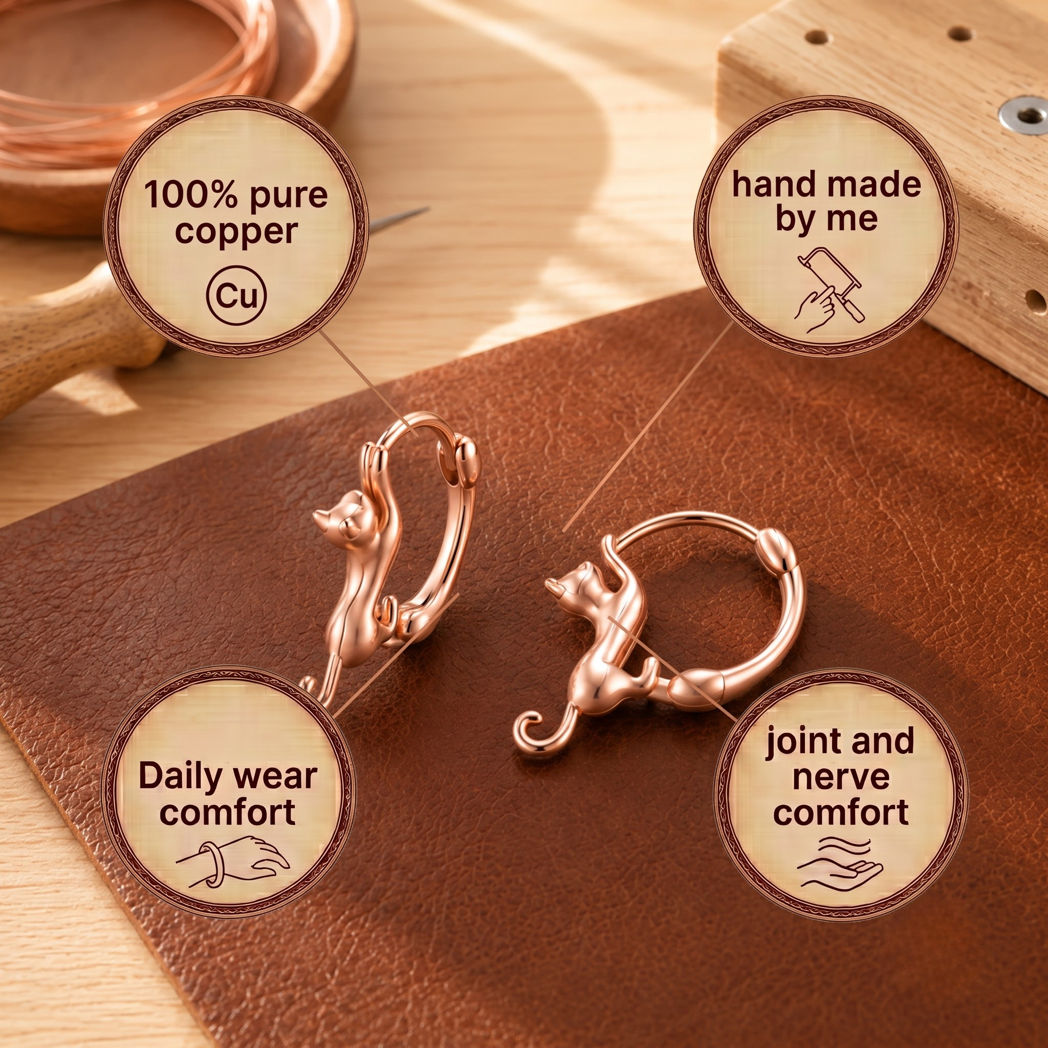 Copper & Spirit Kiln Copper Earrings