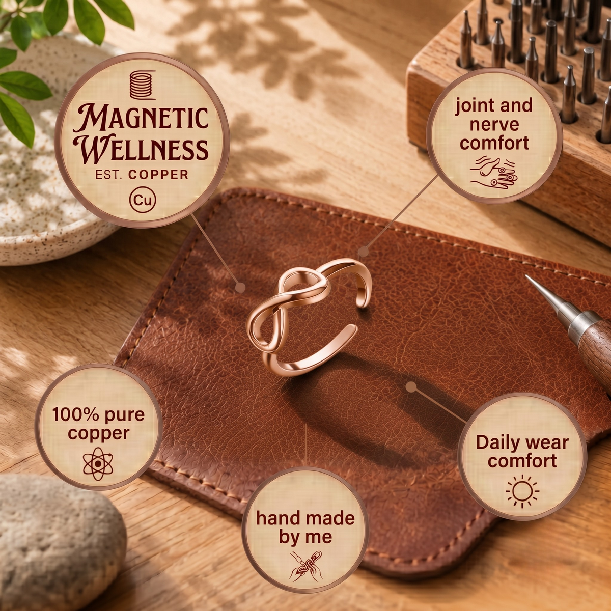 Copper & Spirit Loop Copper Toe Ring