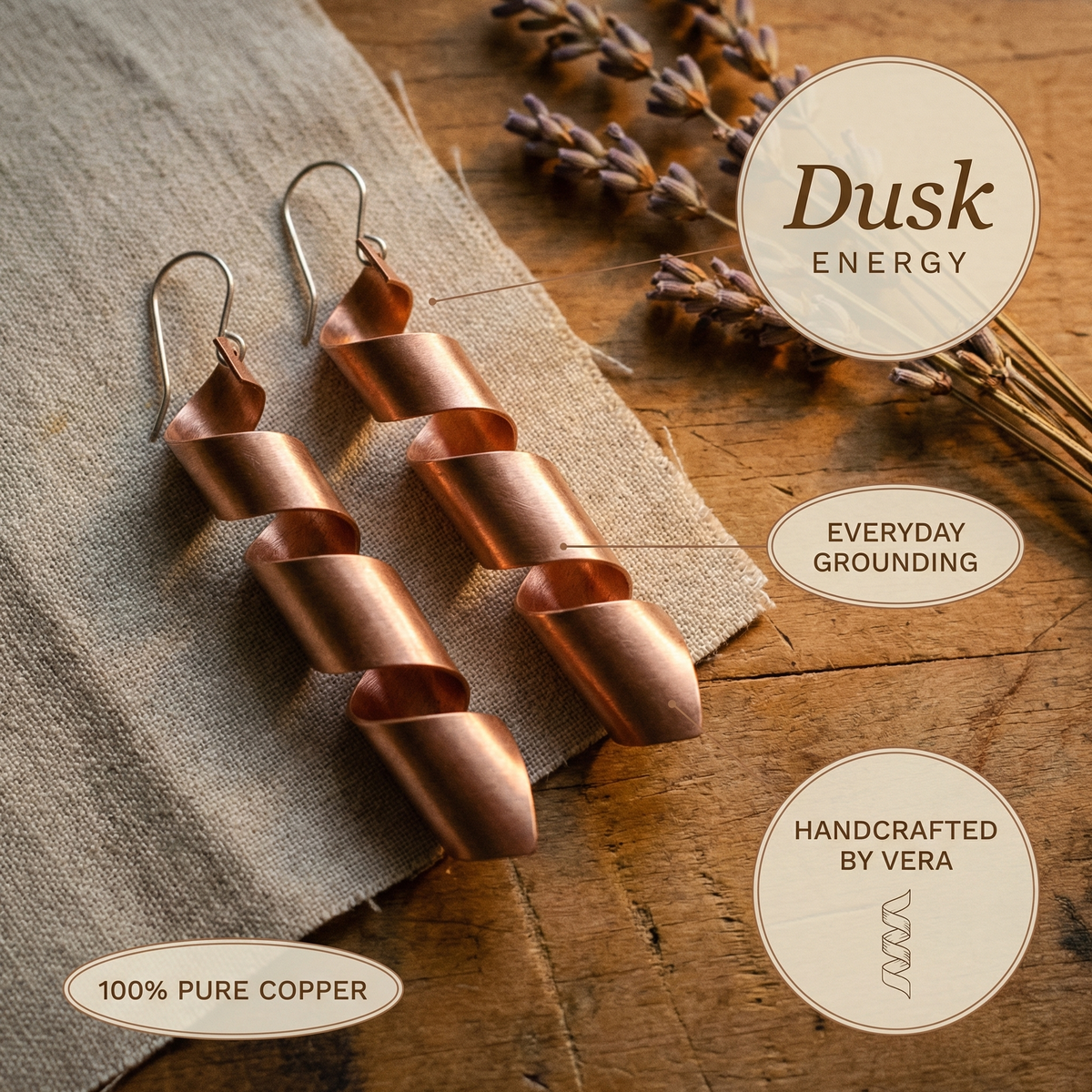 Copper & Spirit Dusk Copper Earrings