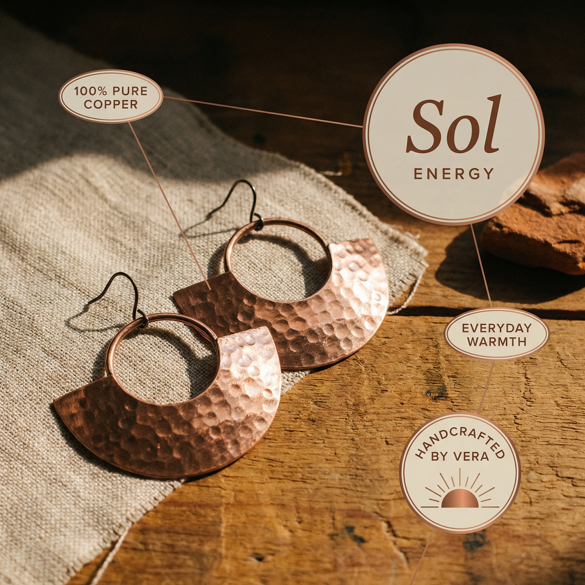 Copper & Spirit Sol Copper Earrings
