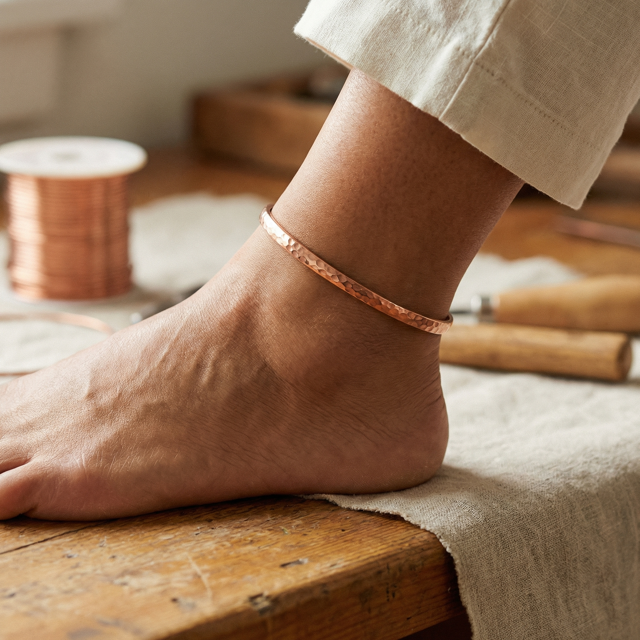Copper & Spirit Sand Copper Anklet