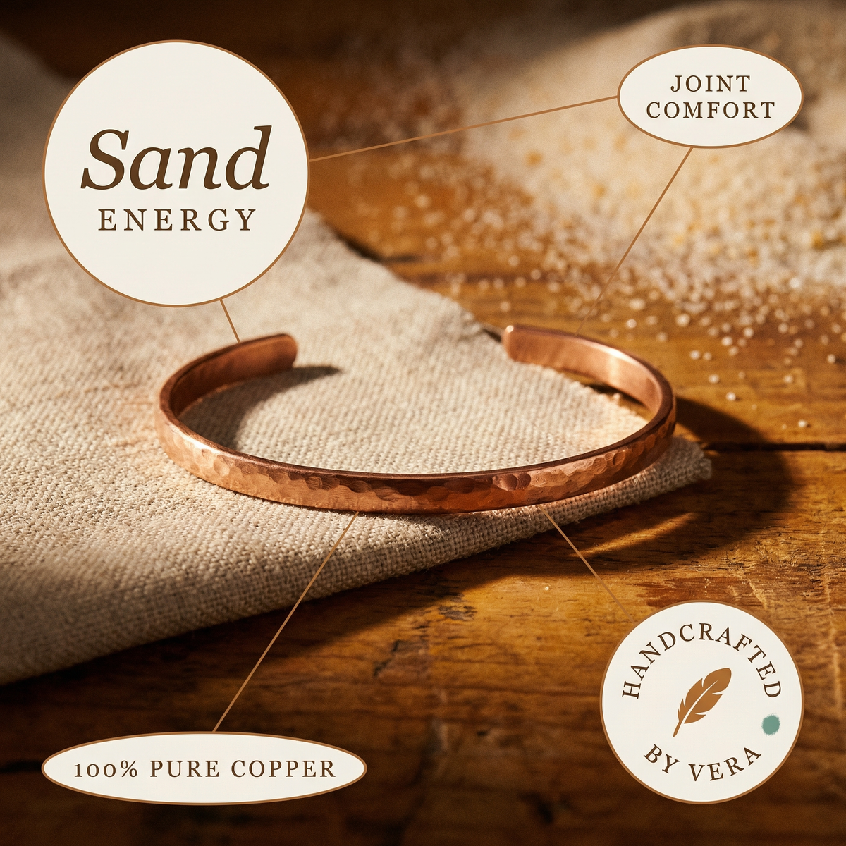 Copper & Spirit Sand Copper Anklet