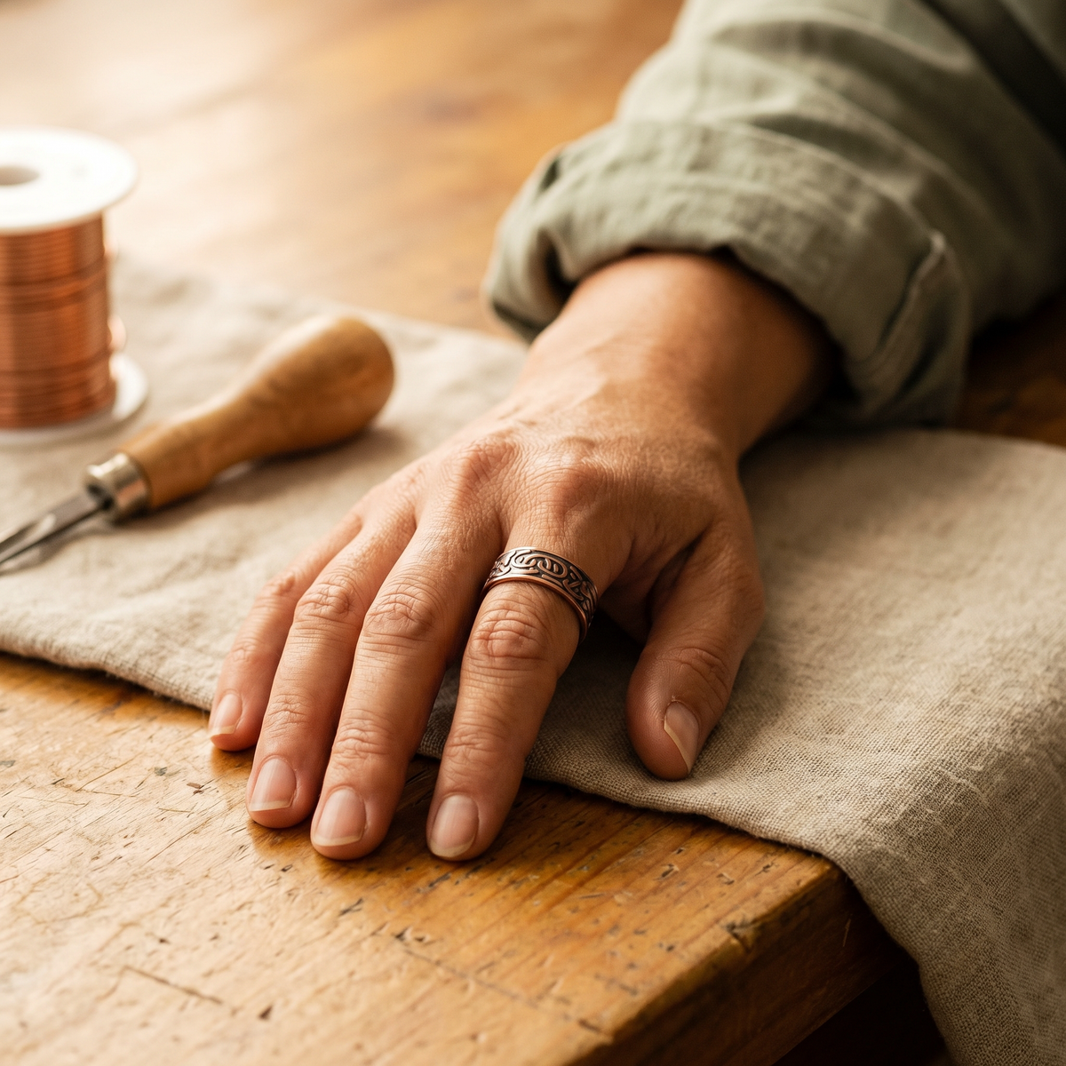 Copper & Spirit Burr Copper Ring