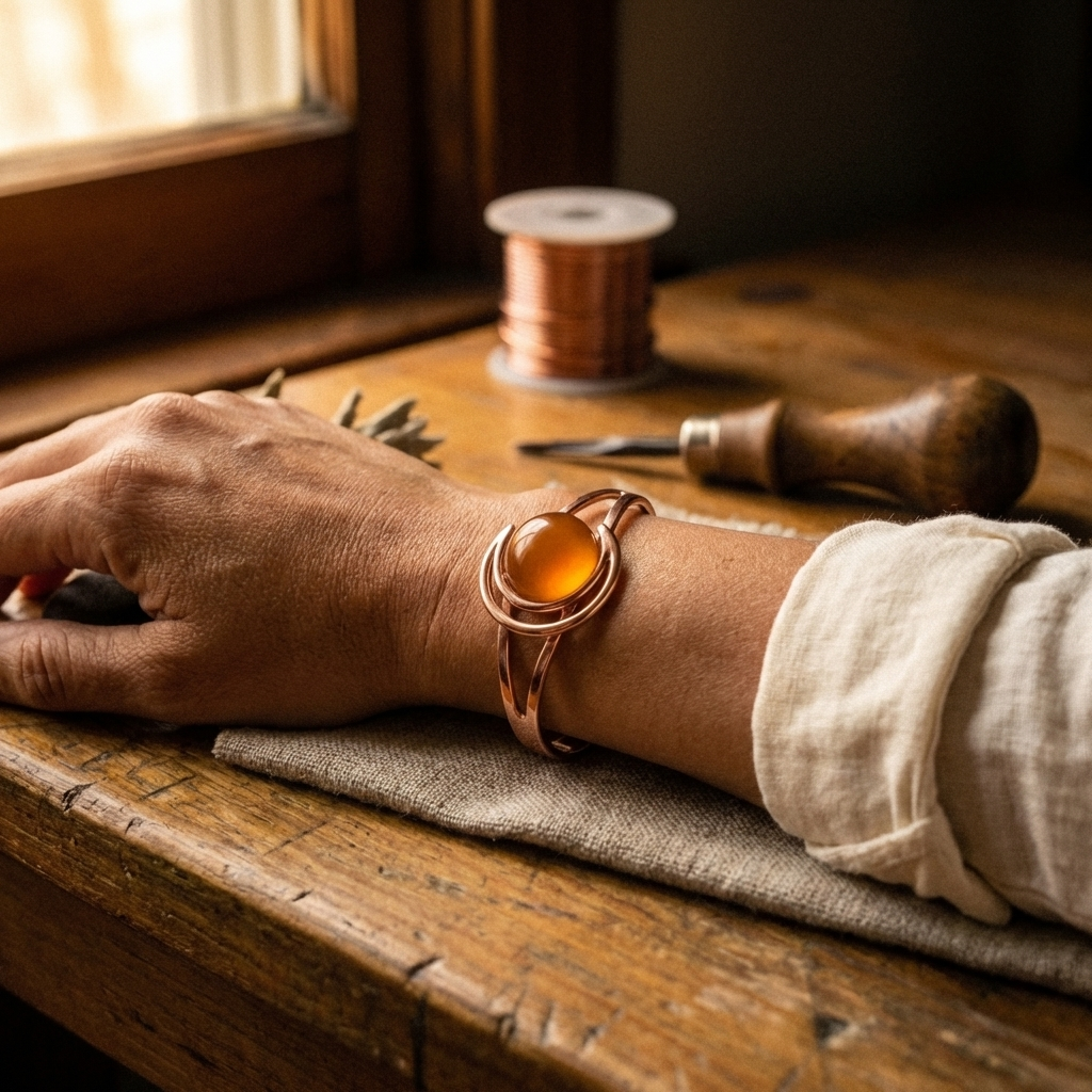 Copper & Spirit Sphere Orange Copper Bracelet
