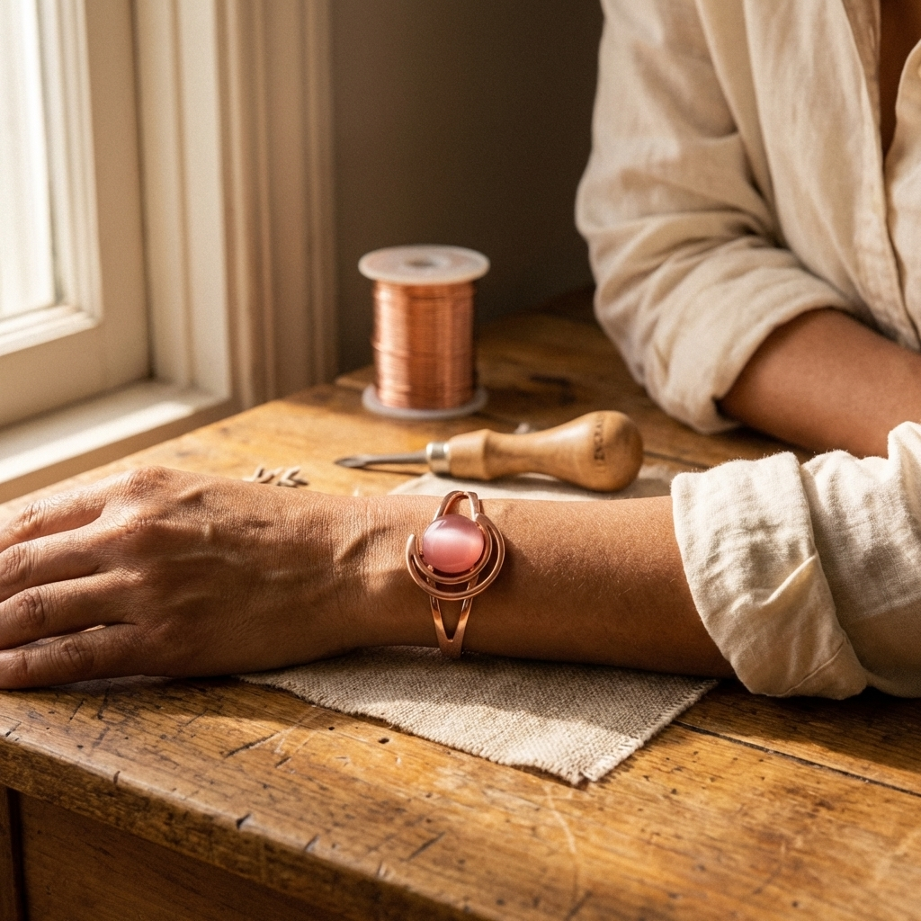 Copper & Spirit Sphere Pink Copper Bracelet