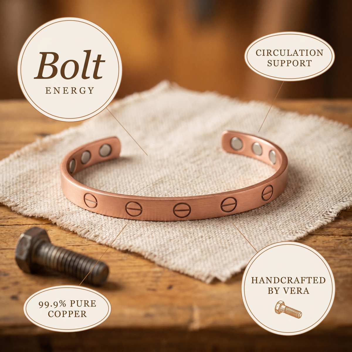 Copper & Spirit Bolt Copper Bracelet