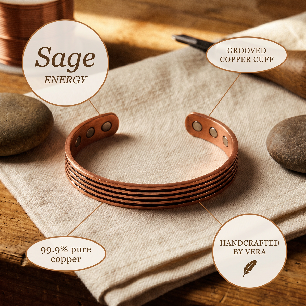 Copper & Spirit Sage Copper Bracelet