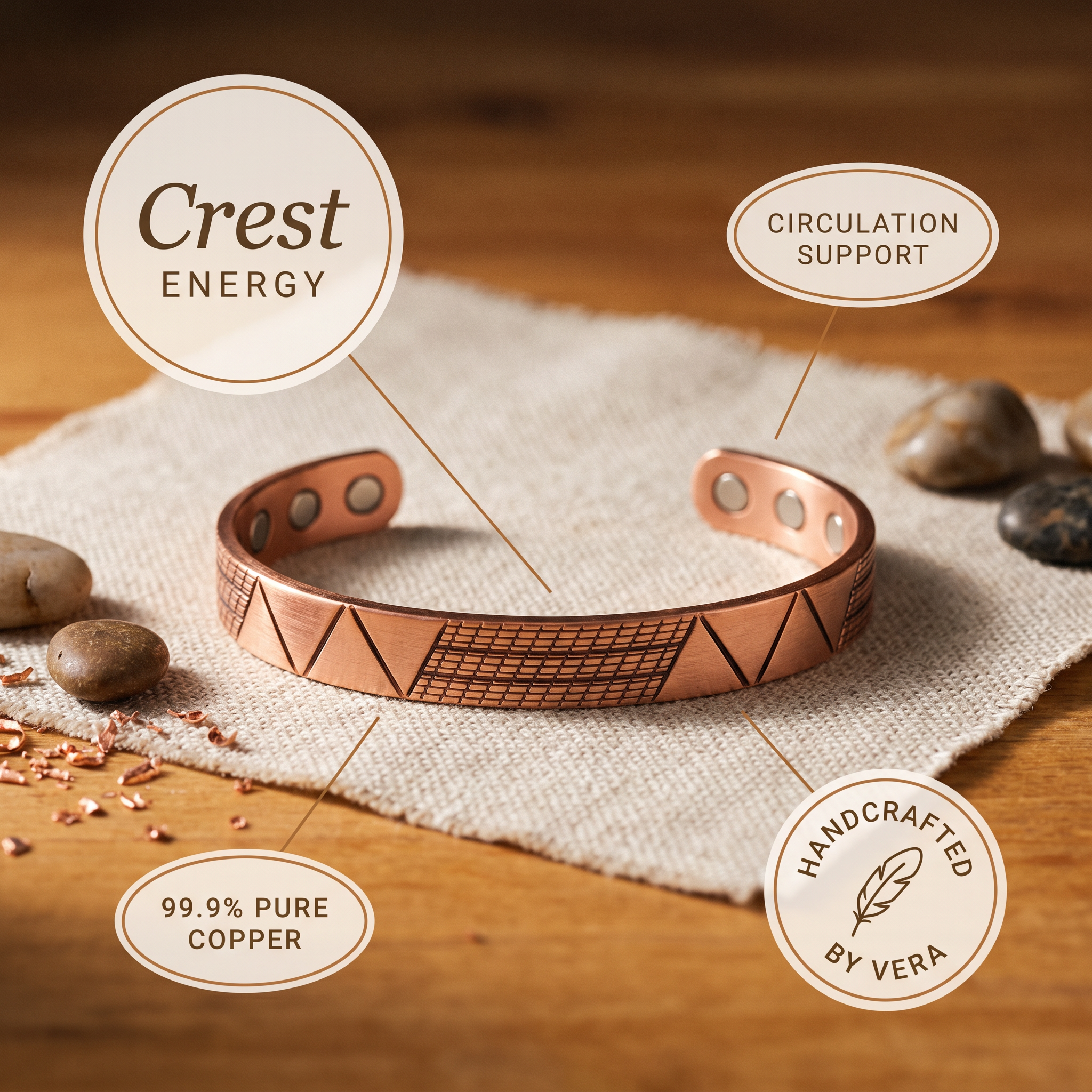 Copper & Spirit Crest Copper Bracelet