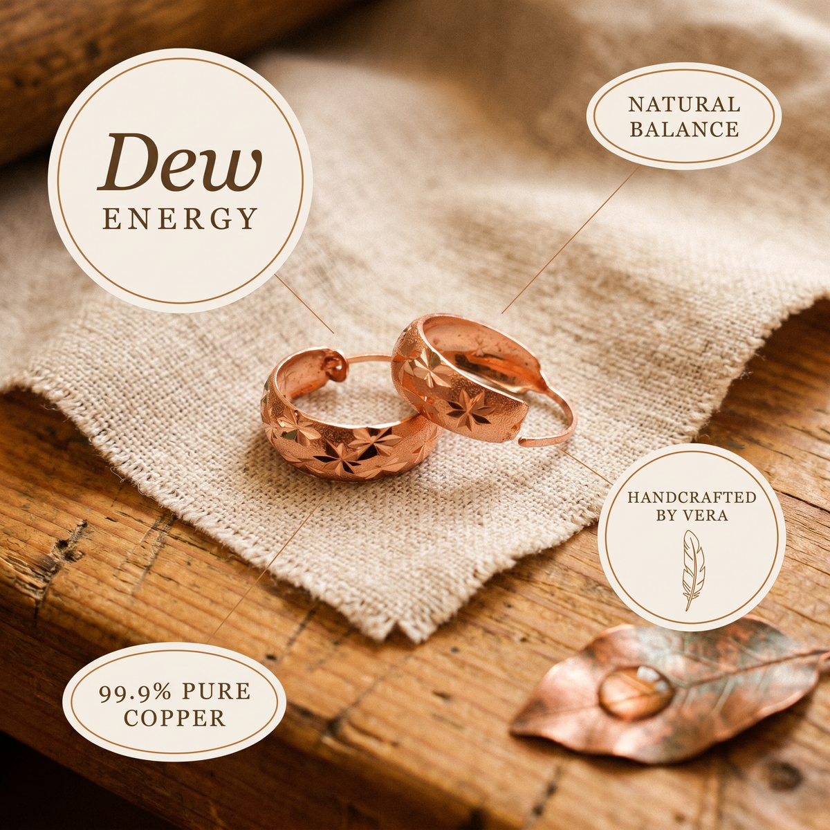 Copper & Spirit Dew Copper Earrings