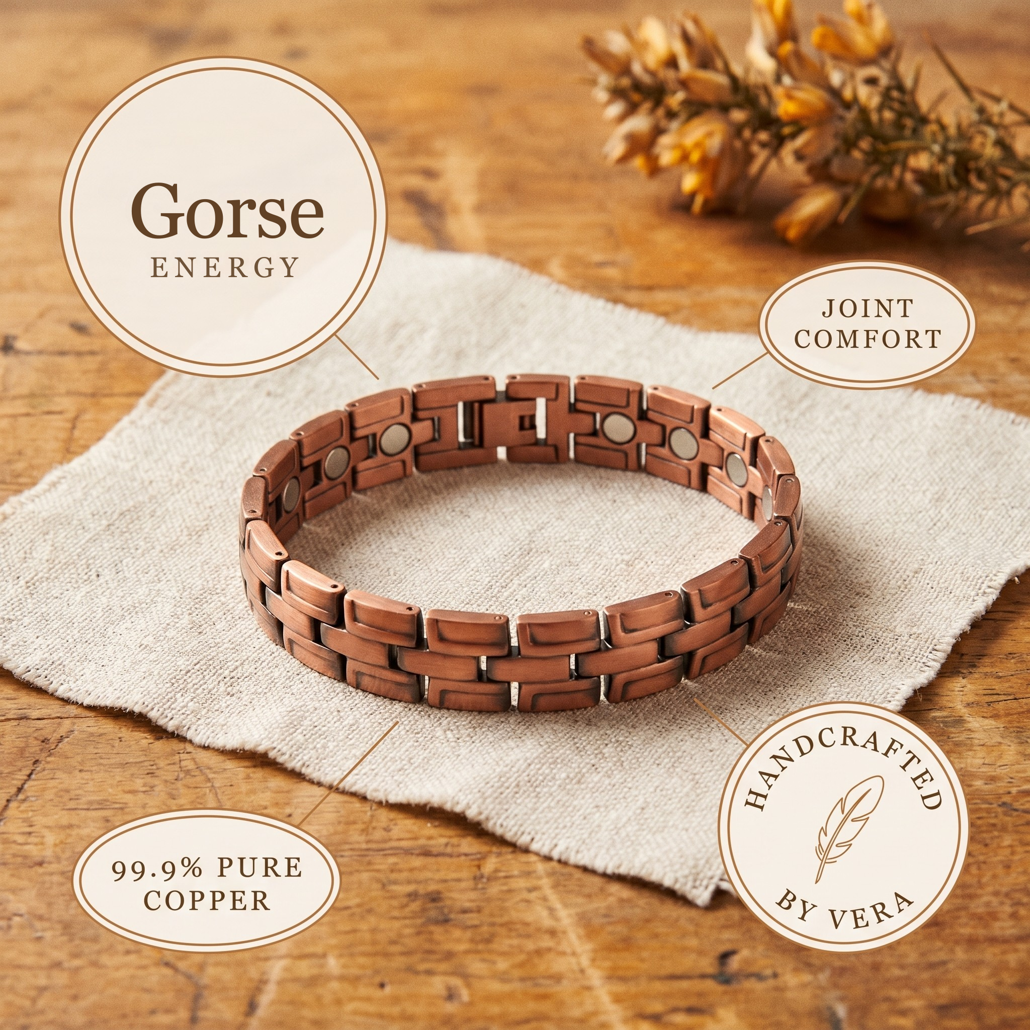 Copper & Spirit Gorse Men's Copper Bracelet