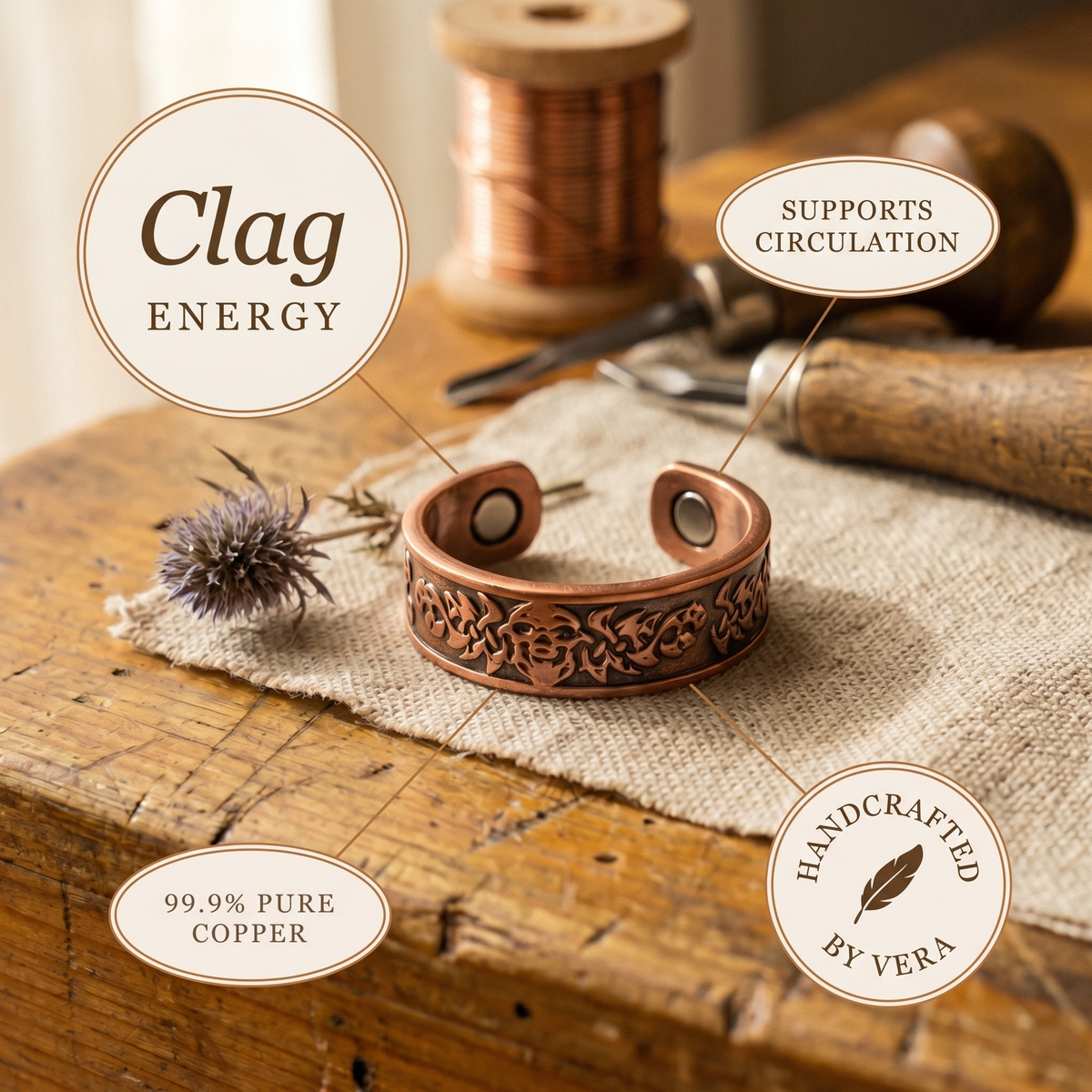 Copper & Spirit Clag Copper Ring