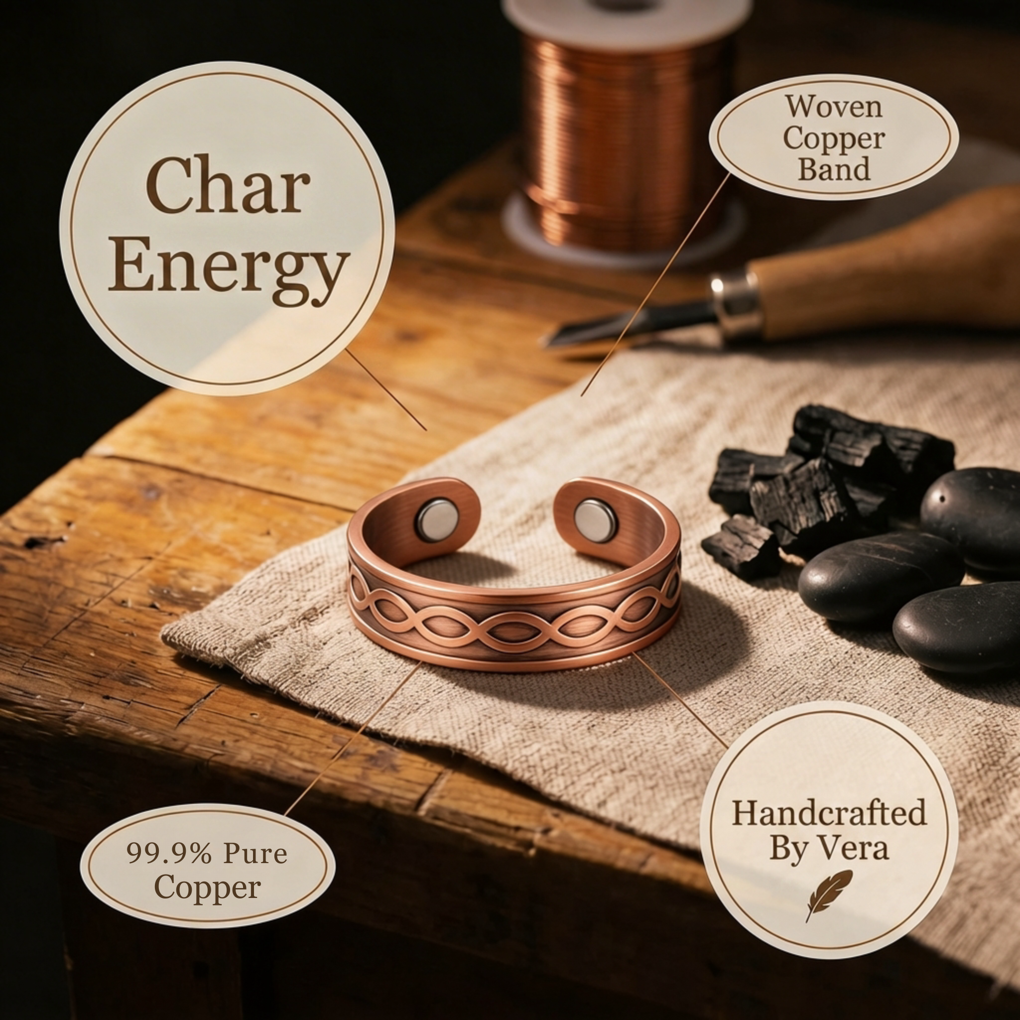Copper & Spirit Char Copper Ring