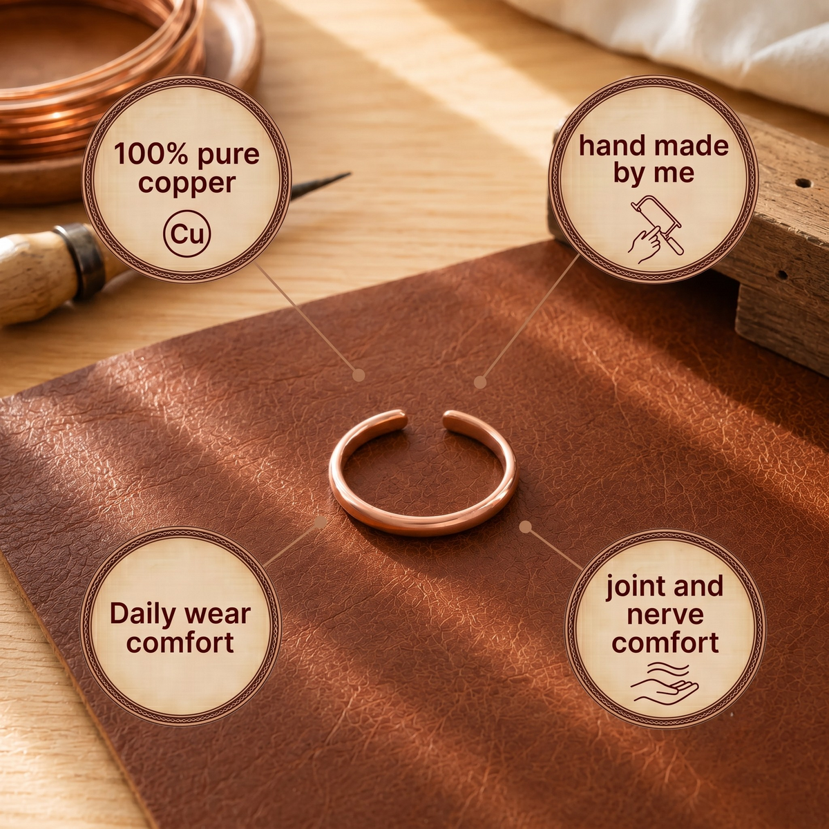 Copper & Spirit Slick Copper Toe Ring