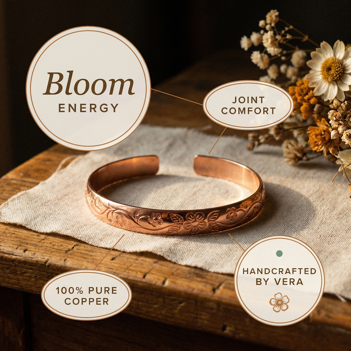 Copper & Spirit Bloom Copper Bracelet
