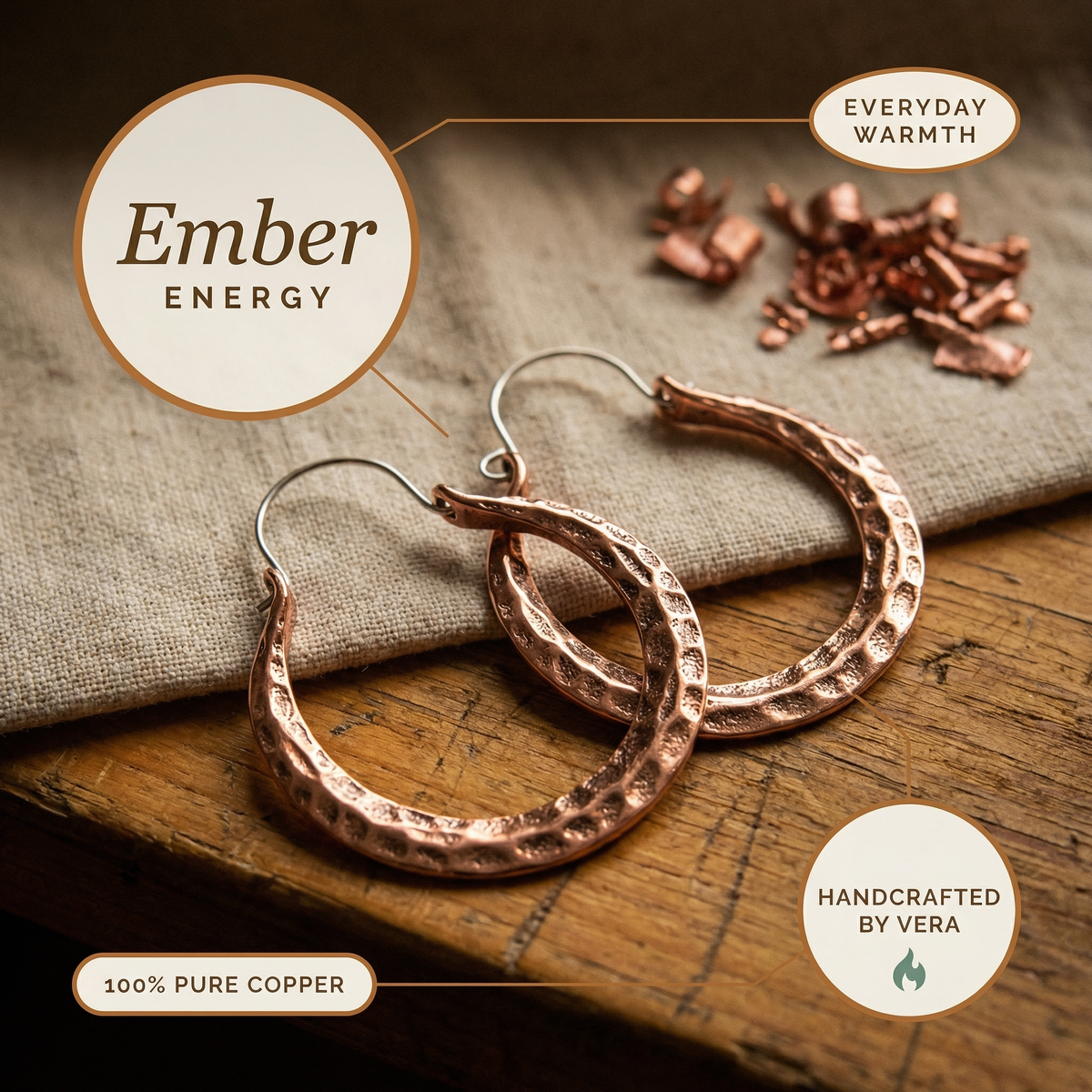 Copper & Spirit Ember Copper Earrings