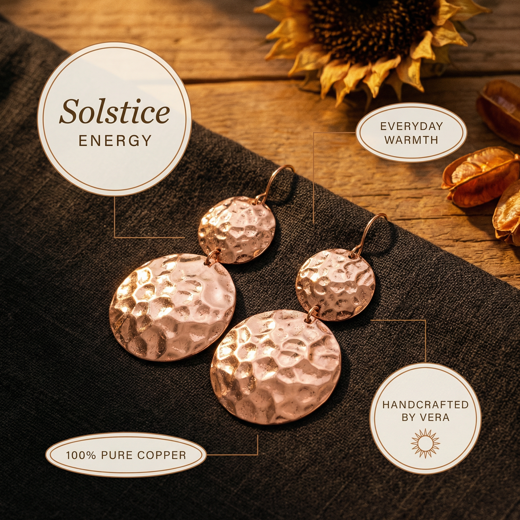 Copper & Spirit Solstice Copper Earrings