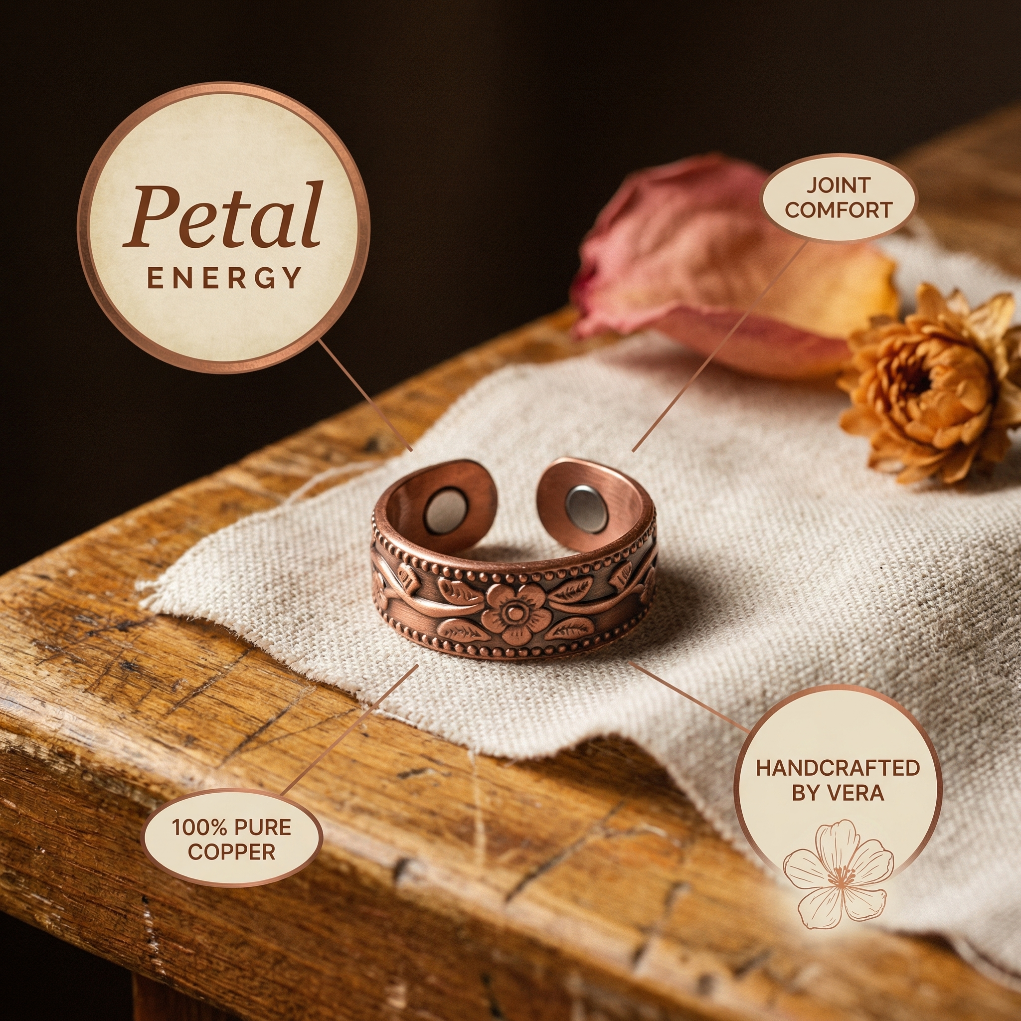 Copper & Spirit Petal Copper Ring