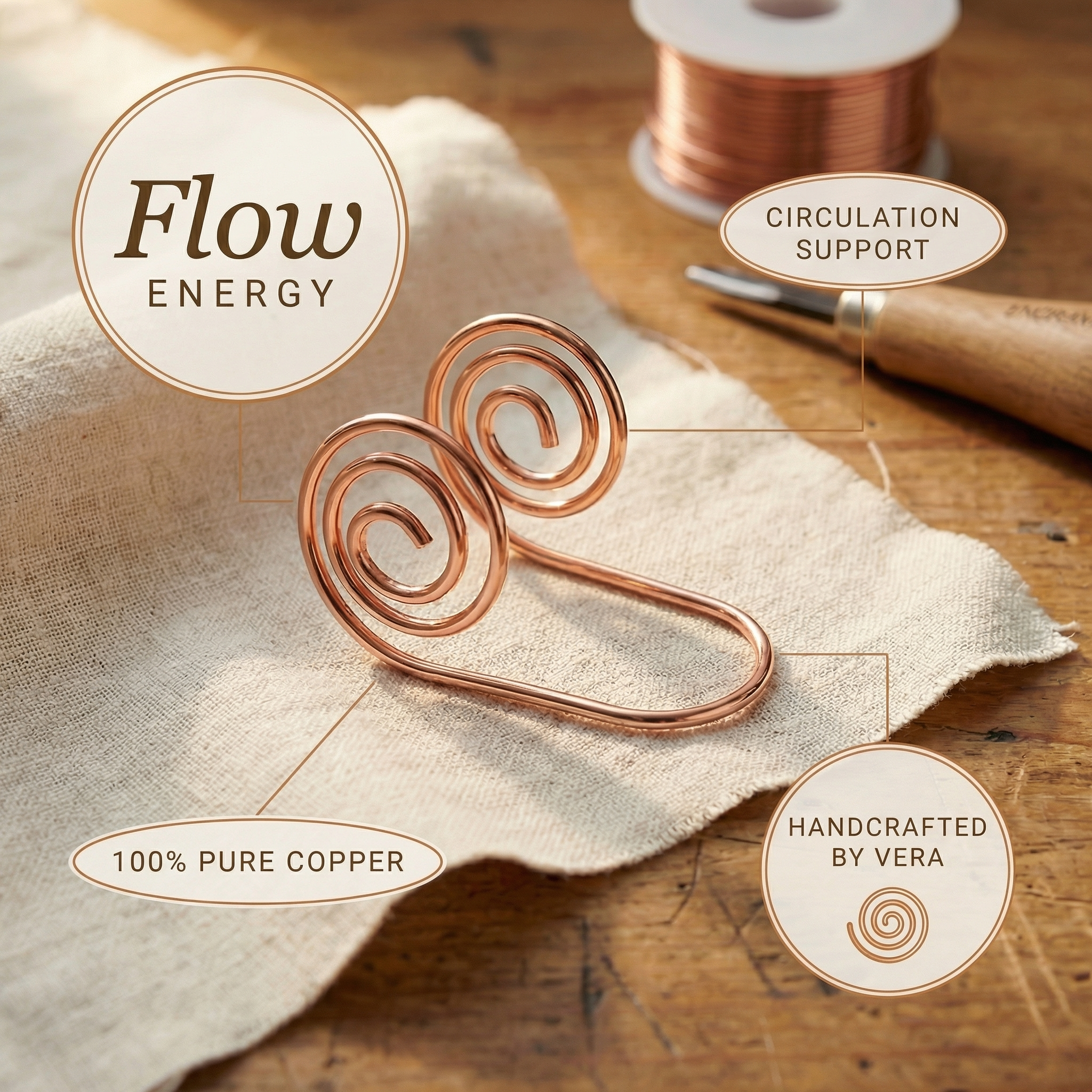 Copper & Spirit Flow Copper Hand Spiral