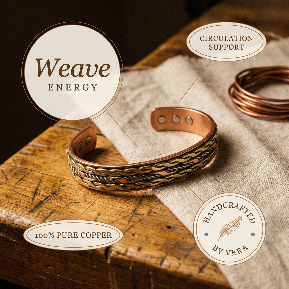 Copper & Spirit Weave Copper Bracelet