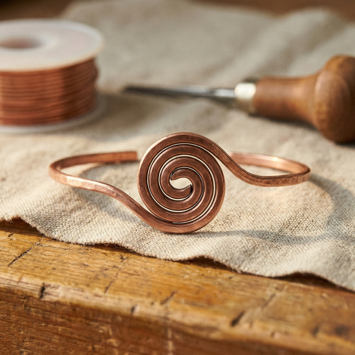 Copper & Spirit Coil Copper Anklet