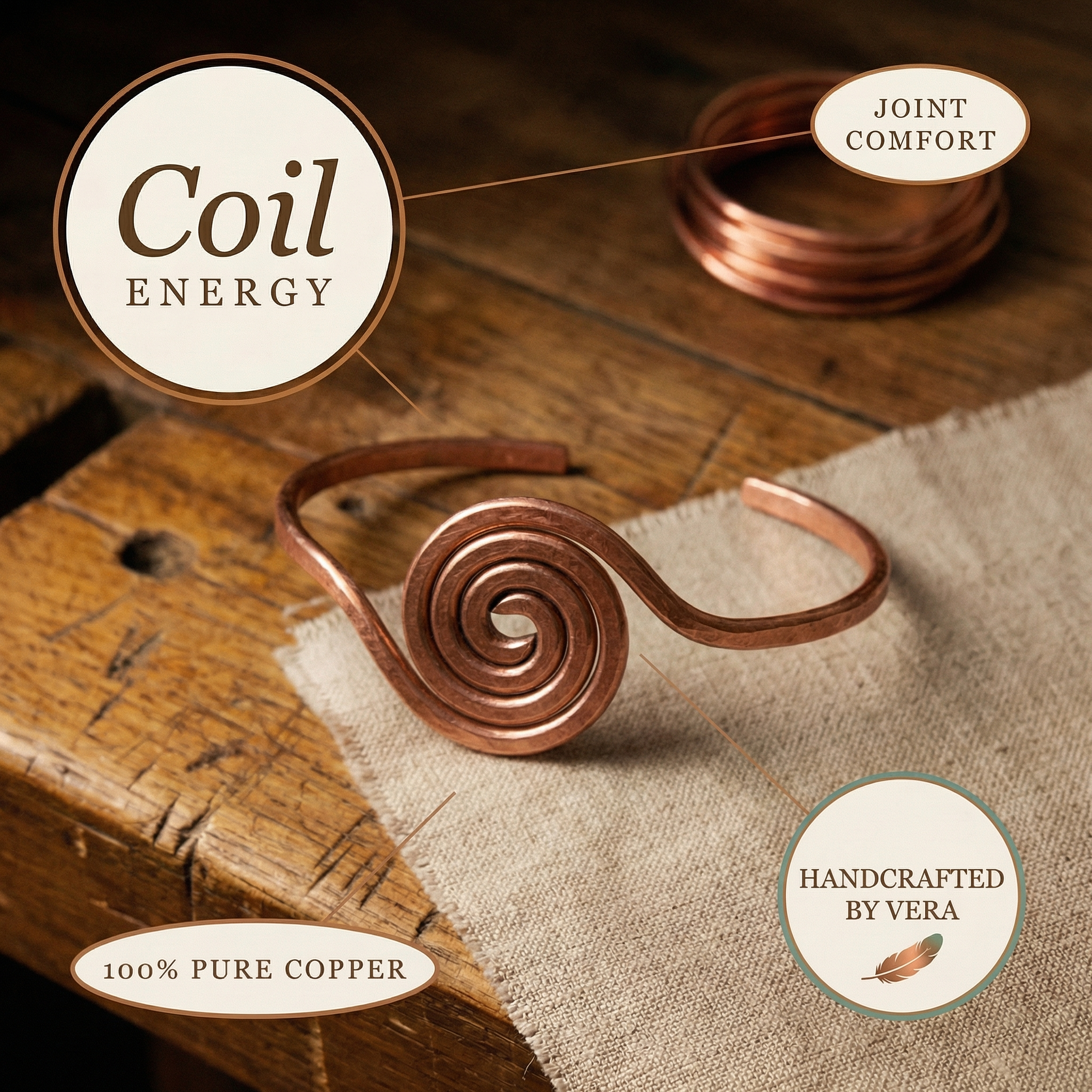 Copper & Spirit Coil Copper Anklet