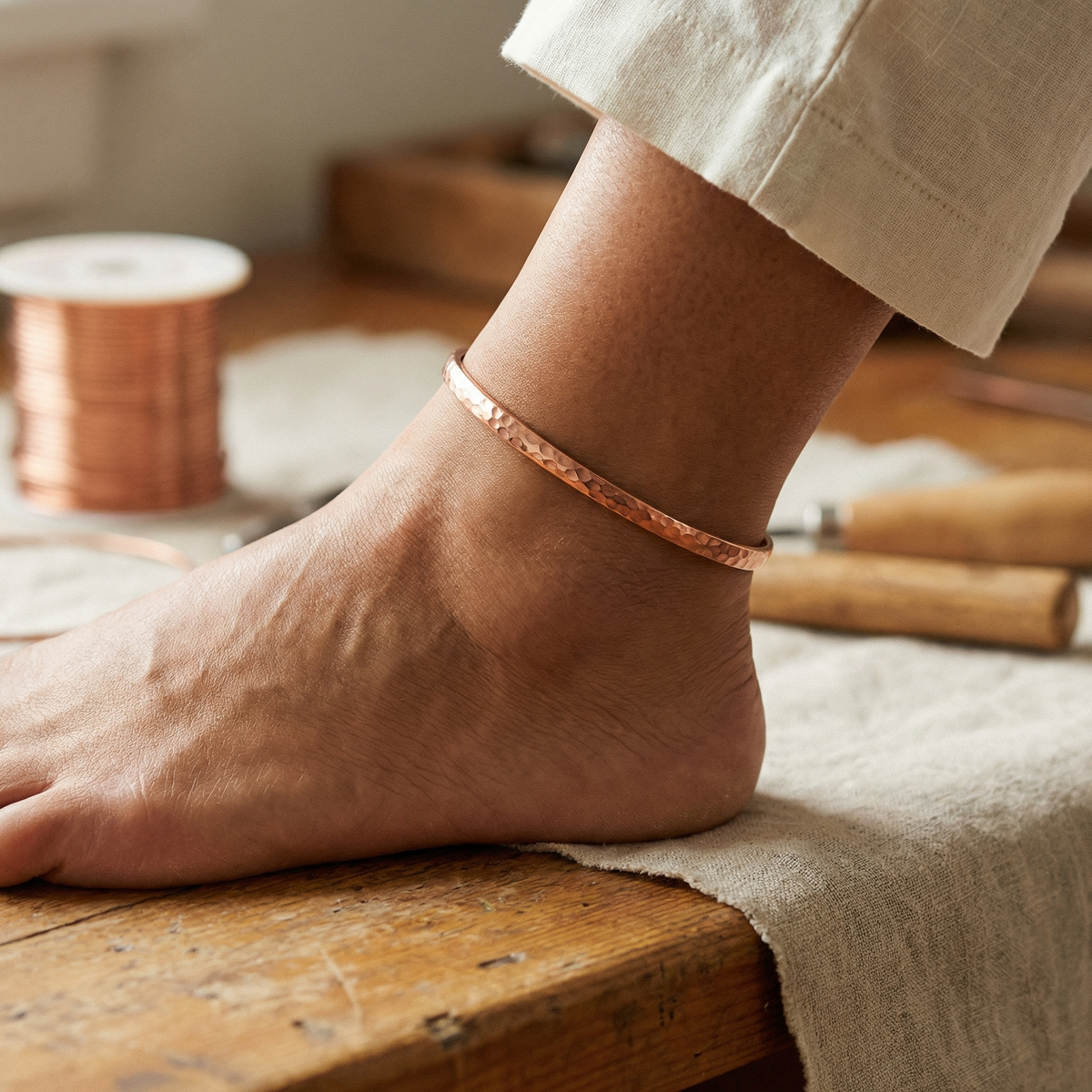 Copper & Spirit Sand Copper Anklet
