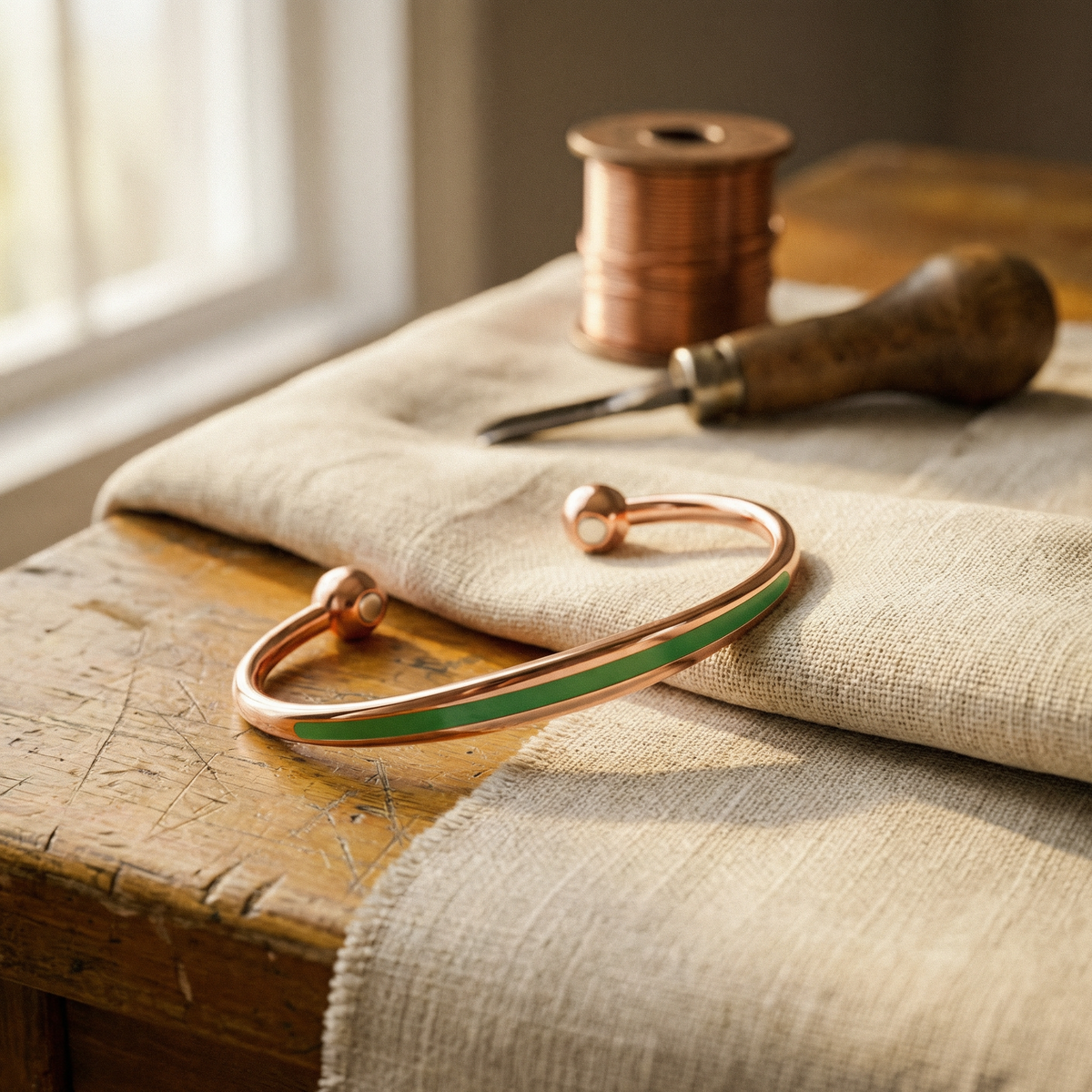 Copper & Spirit Jade Copper Bracelet