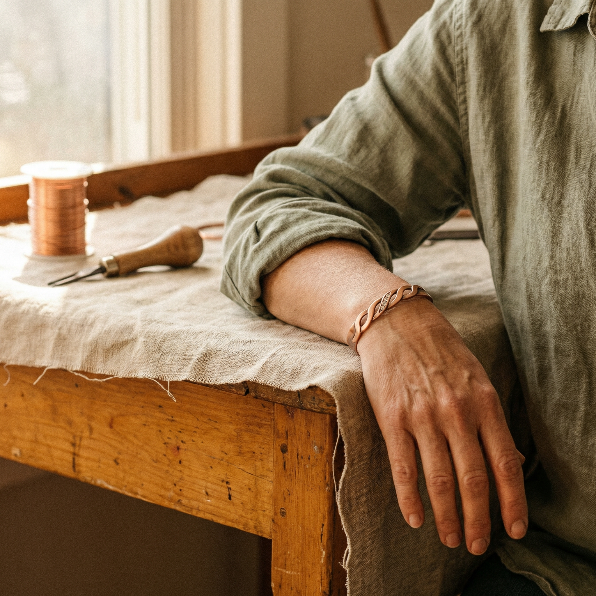 Copper & Spirit Seam Copper Bracelet