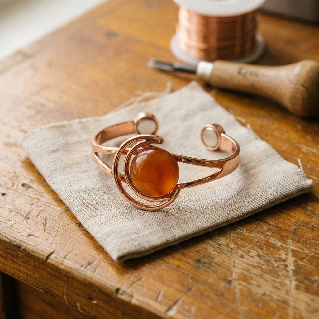 Copper & Spirit Sphere Orange Copper Bracelet