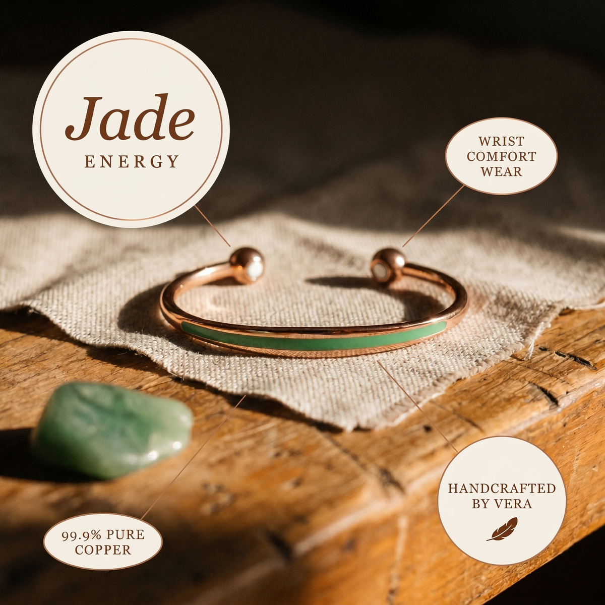 Copper & Spirit Jade Copper Bracelet