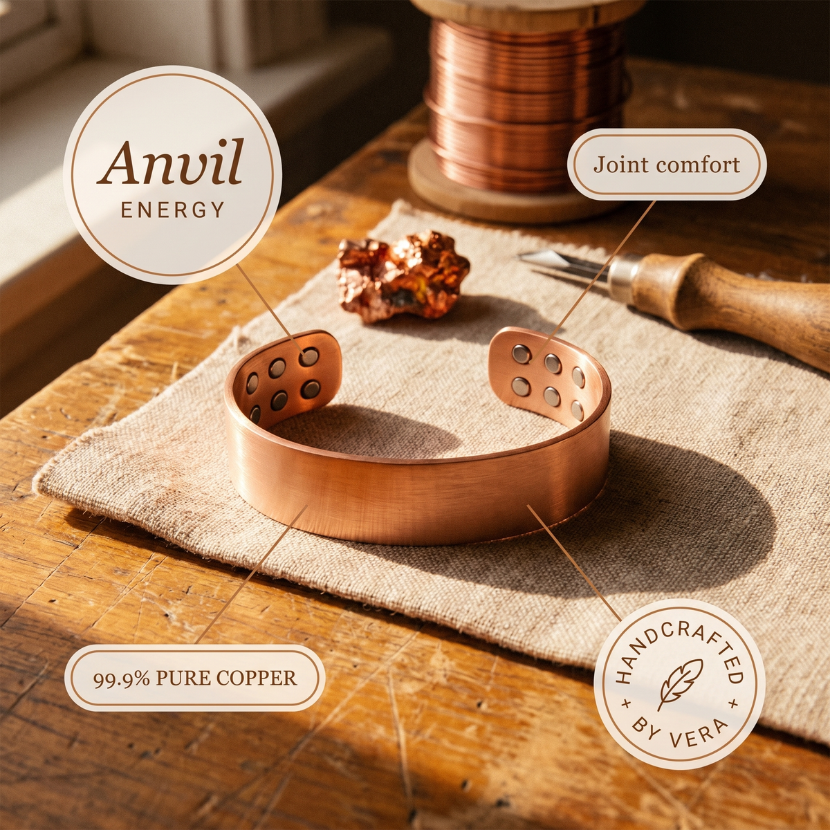 Copper & Spirit Anvil Copper Bracelet