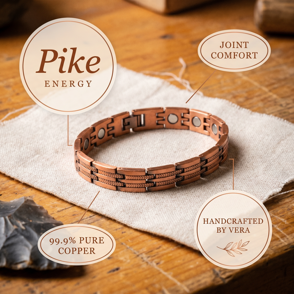 Copper & Spirit Pike Men's Copper Bracelet