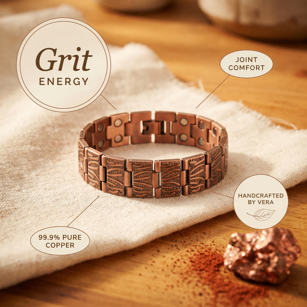 Copper & Spirit Grit Men's Copper Bracelet